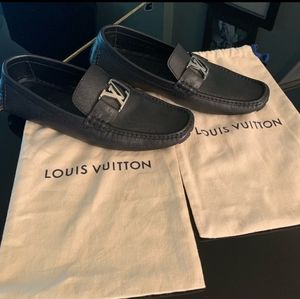 Louis vuitton mens black loafers
